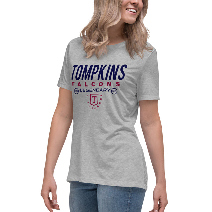 Side view of Tompkins High School Falcons Women's Grey T-shirt 003