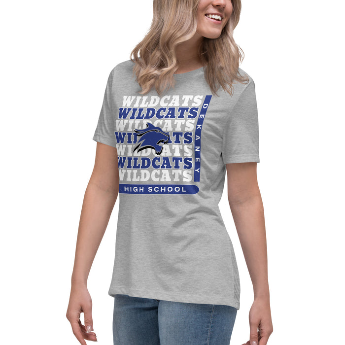 Side view of Dekaney High School Wildcats Heather Grey Women's T-shirt 235