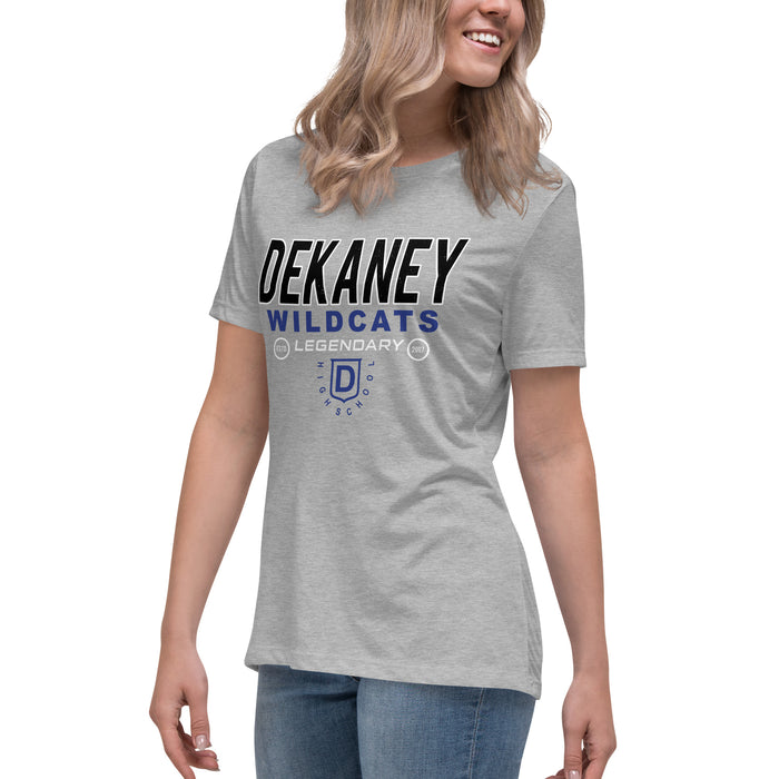 Side view of Dekaney High School Wildcats Heather Grey Women's T-shirt 003