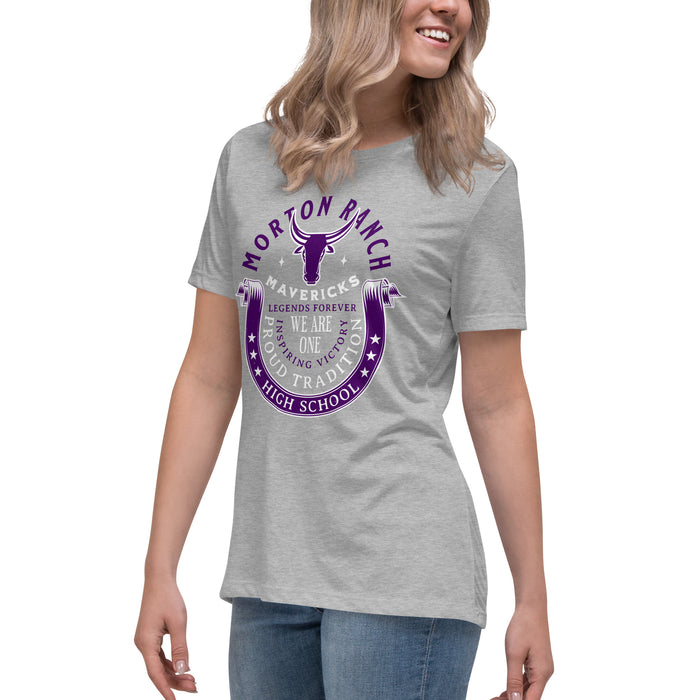 Profile view of Morton Ranch High School Mavericks Women's Relaxed Fit T-shirt 229