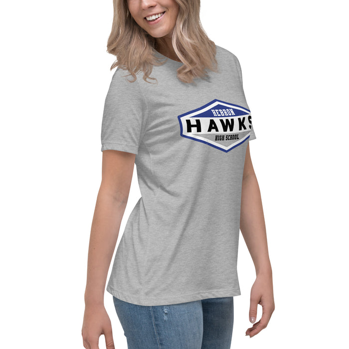 Side view of Hebron High School Hawks Women's Relaxed Fit T-shirt 009
