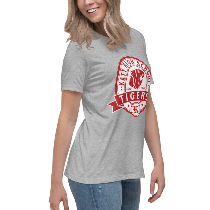 Side view of Katy High School Tigers Women's Relaxed Fit T-shirt 212