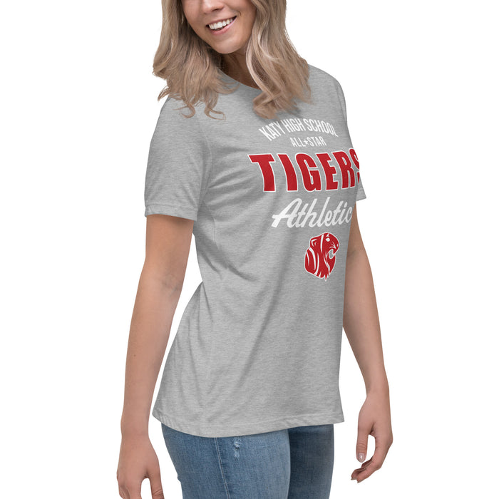 Side view of Katy High School Tigers Women's Relaxed Fit T-shirt 034