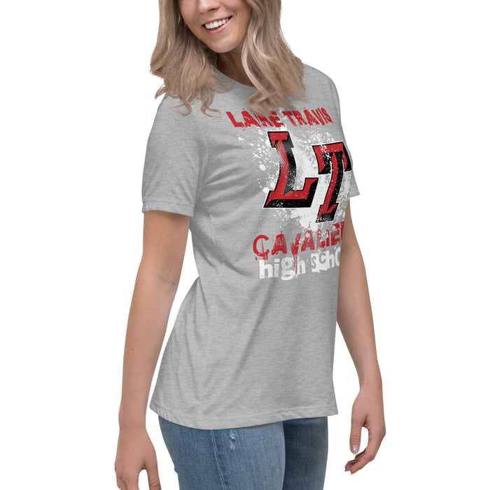 Side view of Lake Travis High School Cavaliers Women's Relaxed Fit T-shirt 205