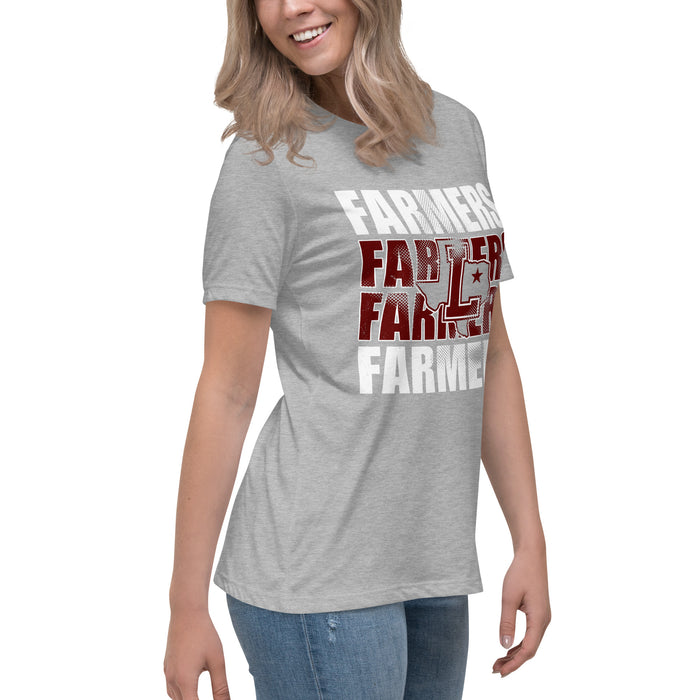 Side view of Lewisville High School Farmers Women's Relaxed Fit T-shirt 233