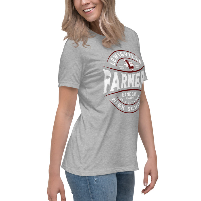 Side view of Lewisville High School Farmers Women's Relaxed Fit T-shirt 218