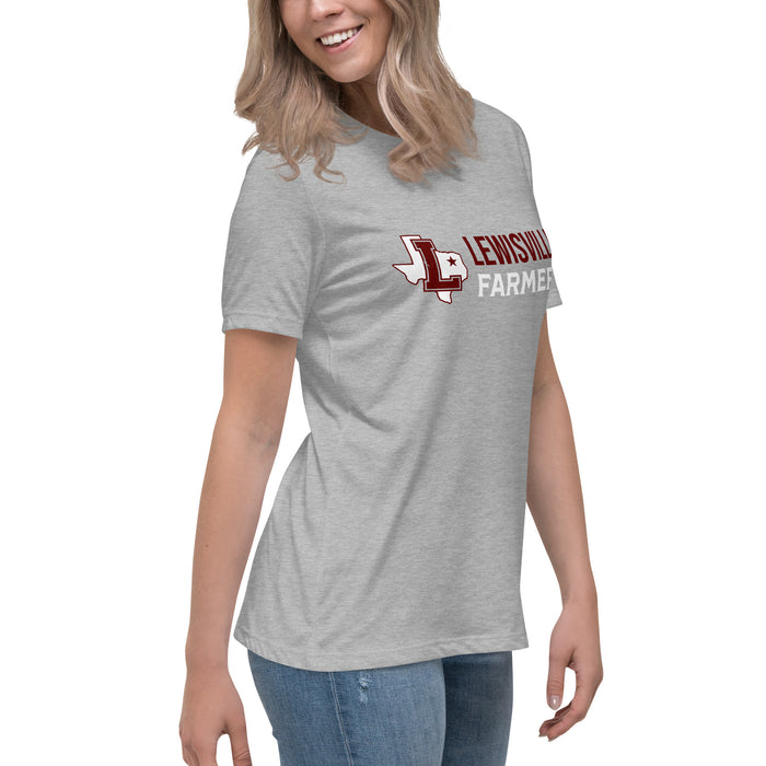 Side view of Lewisville High School Farmers Women's Relaxed Fit T-shirt 200