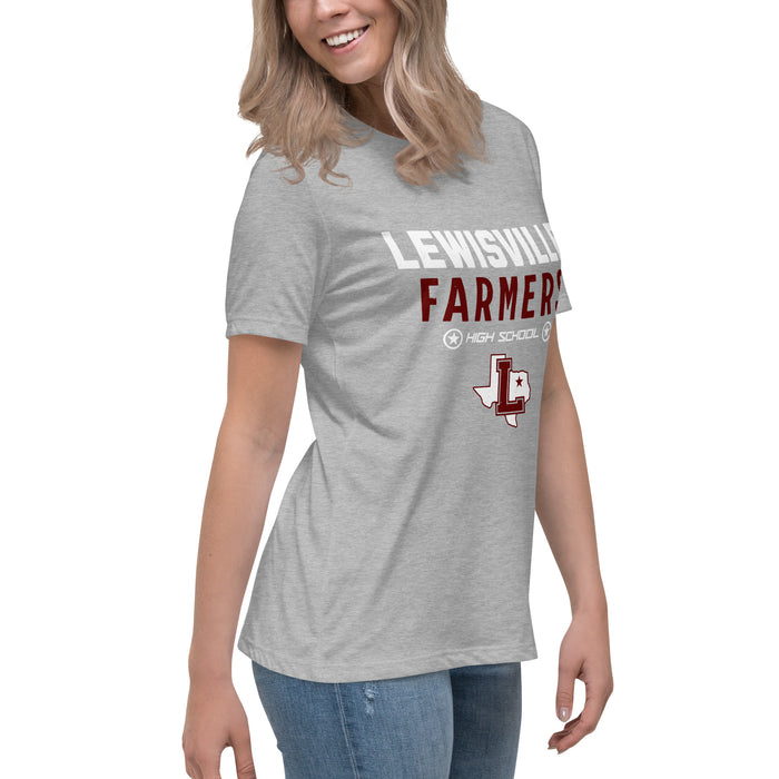 Side view of Lewisville High School Farmers Women's Relaxed Fit T-shirt 003