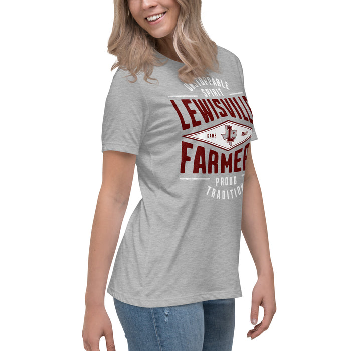 Side view of Lewisville High School Farmers Women's Relaxed Fit T-shirt 210