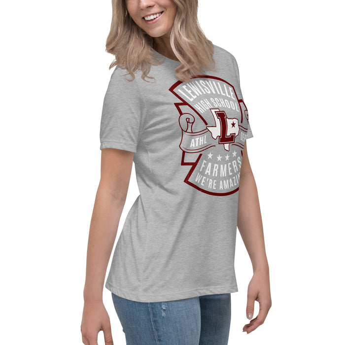 Side view of Lewisville High School Farmers Women's Relaxed Fit T-shirt 207