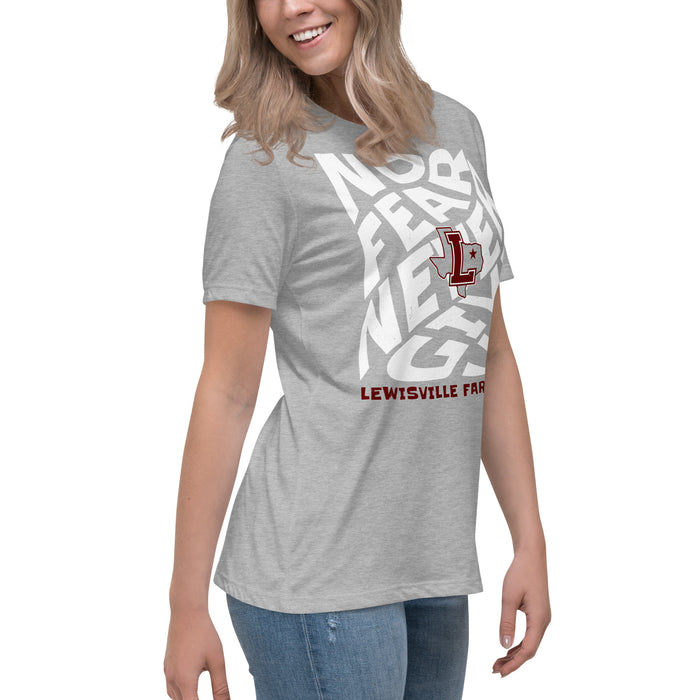 Side view of Lewisville High School Farmers Women's Relaxed Fit T-shirt 236
