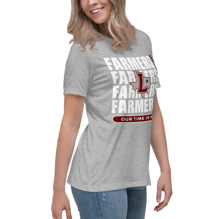 Side view of Lewisville High School Farmers Women's Relaxed Fit T-shirt 235