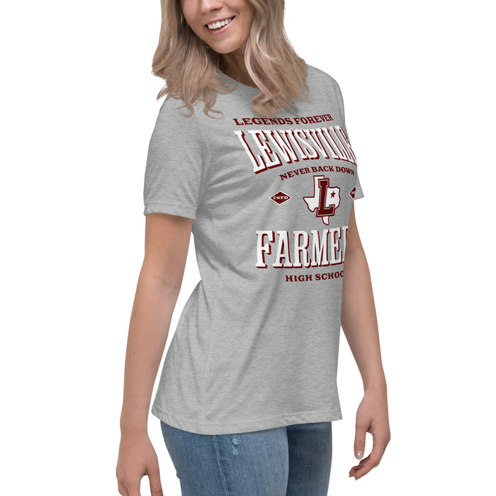 Side view of Lewisville High School Farmers Women's Relaxed Fit T-shirt 230