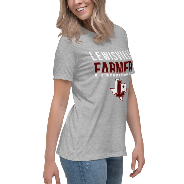 Side view of Lewisville High School Farmers Women's Relaxed Fit T-shirt 024