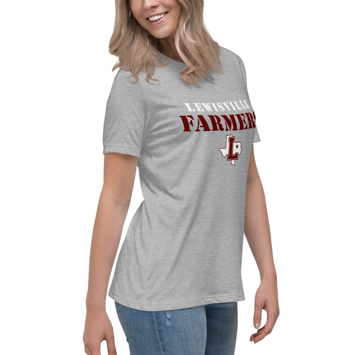 Side view of Lewisville High School Farmers Women's Relaxed Fit T-shirt 017