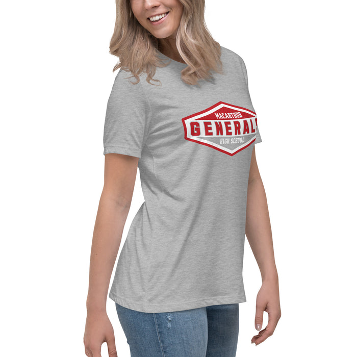 Side view of MacArthur High School Generals Women's Relaxed Fit T-shirt 009