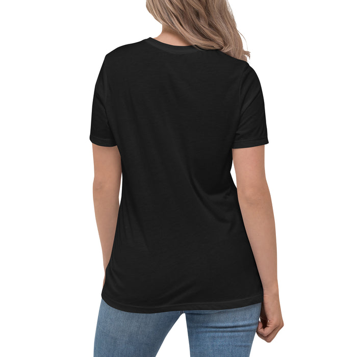 Back view of Del Valle High School Cardinals Women's Black T-shirt 204