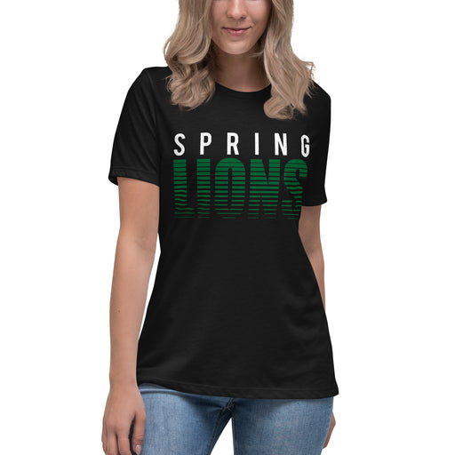 Spring High School Lions Women's Black Relaxed T-shirt 24