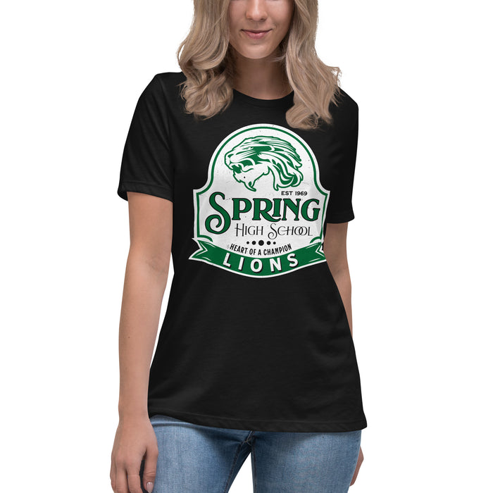 Spring High School Lions Women's Black Relaxed T-shirt 219