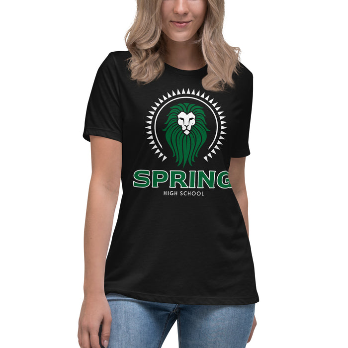 Spring High School Lions Women's Black Relaxed T-shirt 221