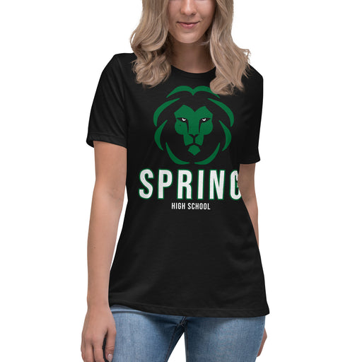 Spring High School Lions Women's Black Relaxed T-shirt 226