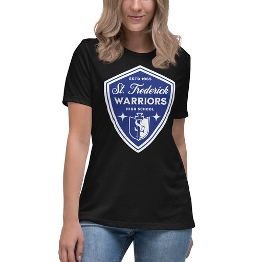 St. Frederick High School Warriors Women's Black T-shirt 225