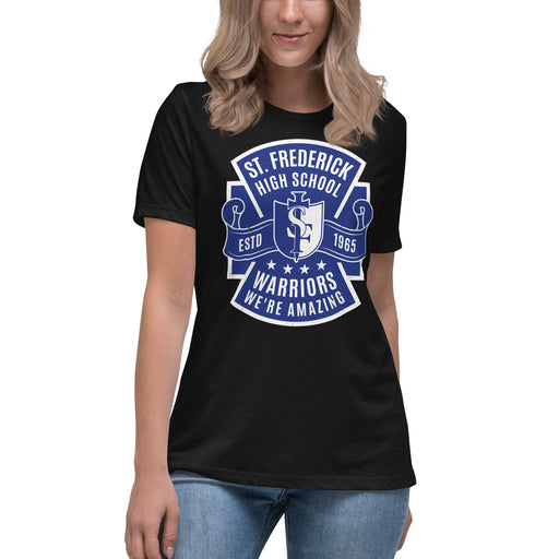 St. Frederick High School Warriors Women's Black T-shirt 207