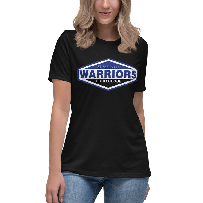 St. Frederick High School Warriors Women's Black T-shirt 009