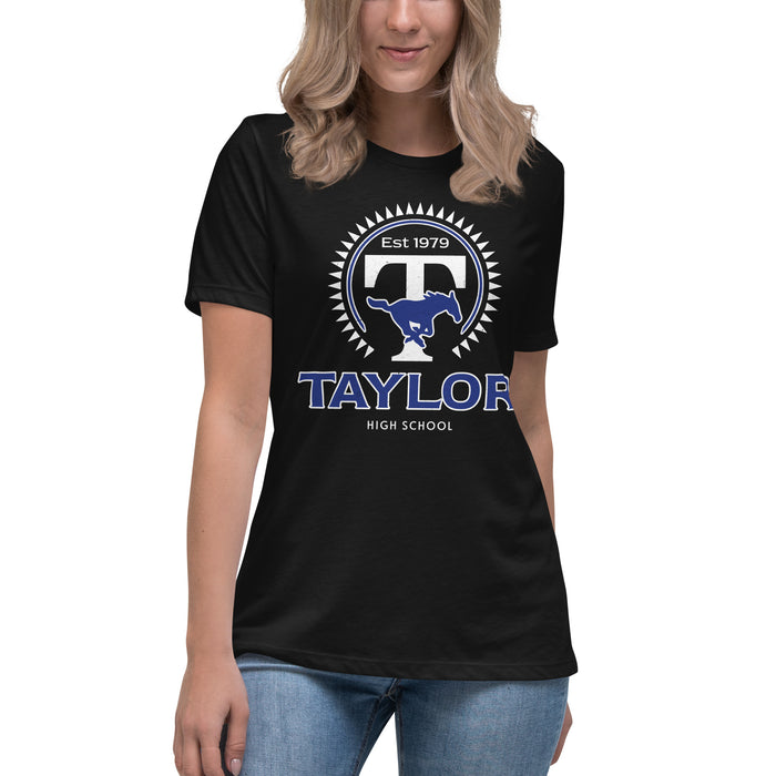 Taylor High School Mustangs Women's Black T-shirt 226