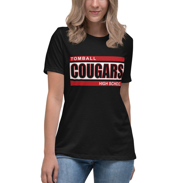 Tomball High School Cougars Women's Black T-shirt 098