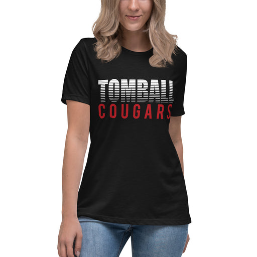 Tomball High School Cougars Women's Black T-shirt 024