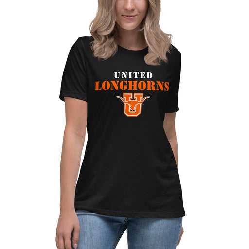 United High School Longhorns Women's Black T-shirt 222