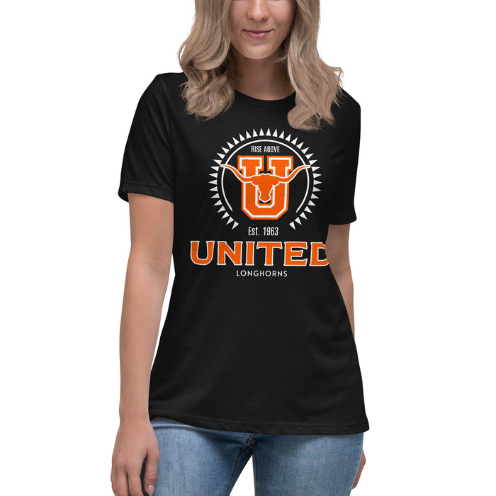 United High School Longhorns Women's Black T-shirt 226