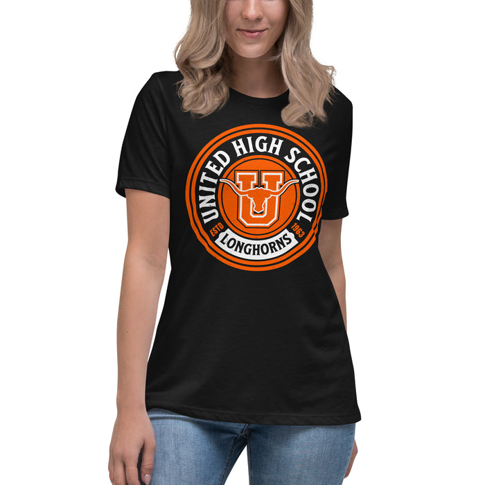 United High School Longhorns Women's Black T-shirt 220