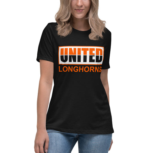 United High School Longhorns Women's Black T-shirt 031