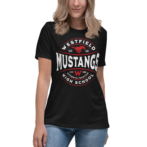 Westfield High School Mustangs Women's Black T-shirt 218