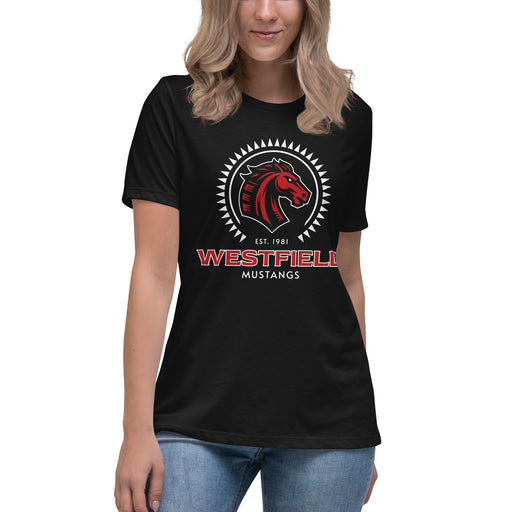 Westfield High School Mustangs Women's Black T-shirt 226