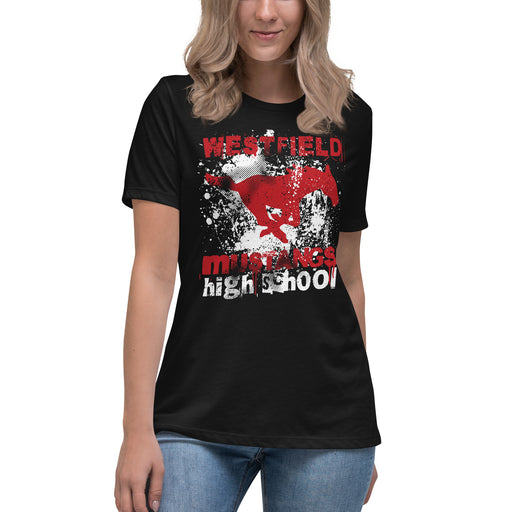 Westfield High School Mustangs Women's Black T-shirt 205