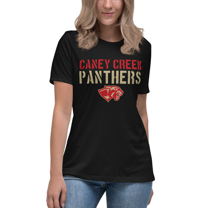 Caney Creek High School Panthers Women's Black T-shirt 017