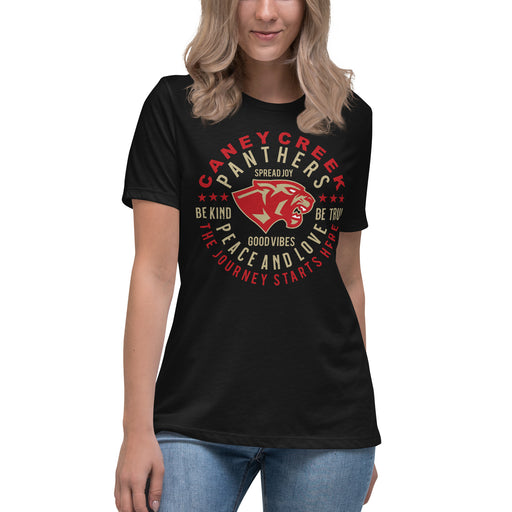 Caney Creek High School Panthers Women's Black T-shirt 016