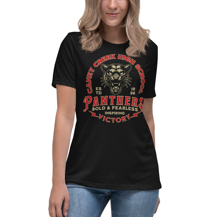 Caney Creek High School Panthers Women's Black T-shirt 206