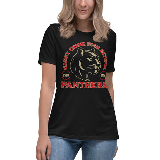 Caney Creek High School Panthers Women's Black T-shirt 208