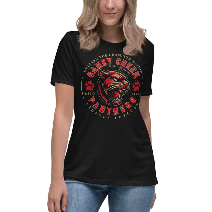 Caney Creek High School Panthers Women's Black T-shirt 210