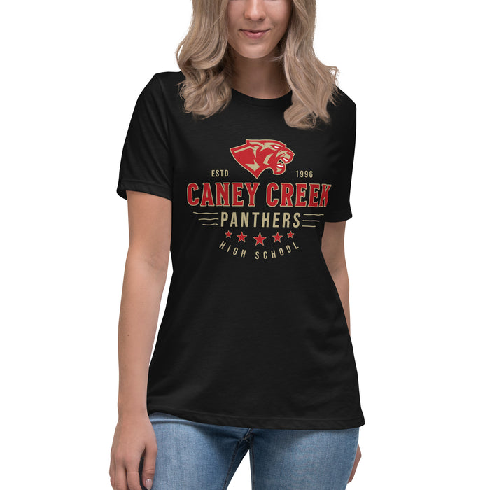 Caney Creek High School Panthers Women's Black T-shirt 217