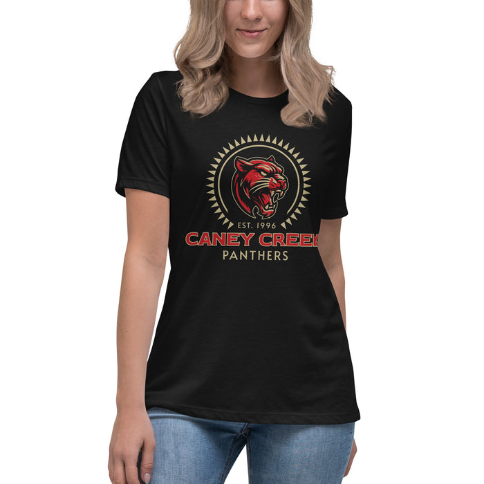 Caney Creek High School Panthers Women's Black T-shirt 226