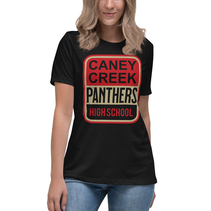 Caney Creek High School Panthers Women's Black T-shirt 001