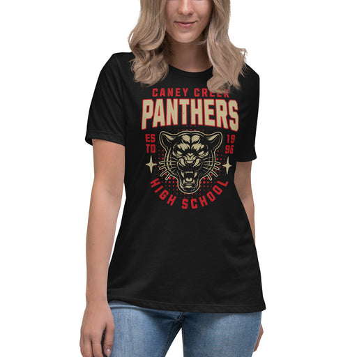 Caney Creek High School Panthers Women's Black T-shirt 204