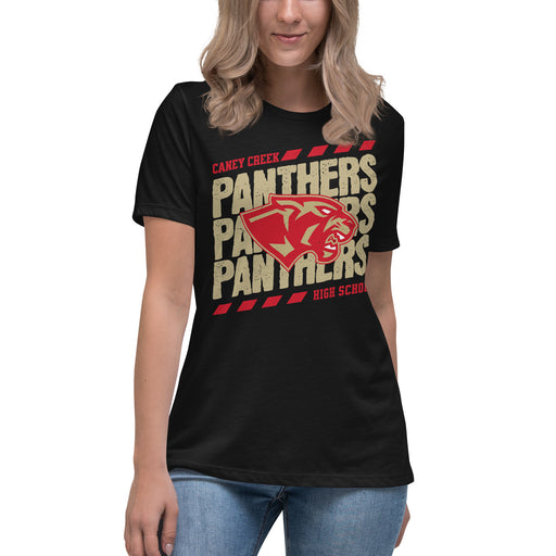 Caney Creek High School Panthers Women's Black T-shirt 230