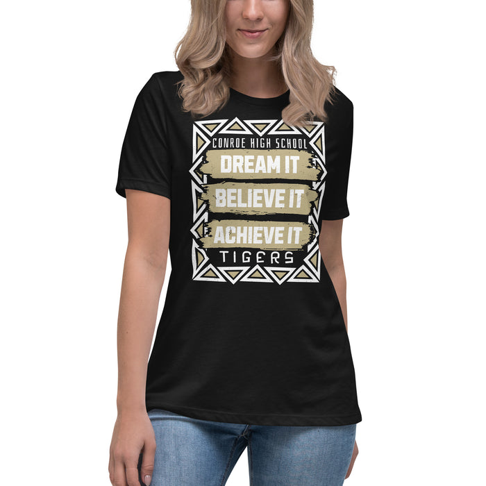 Conroe High School Tigers Women's Black T-shirt 228