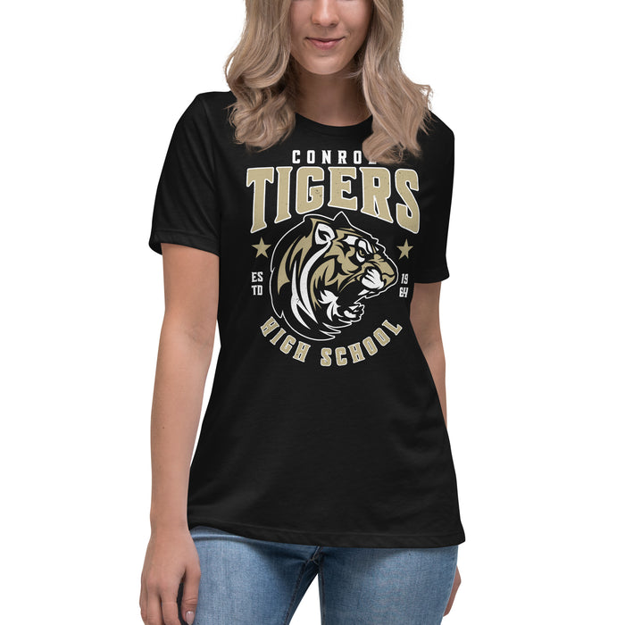 Conroe High School Tigers Women's Black T-shirt 213